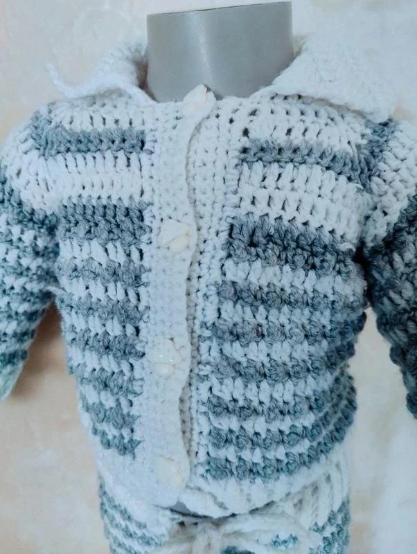 💎 Conjunto de punto en malla gris y blanco • 1/3 meses • Tendencia 💎 – photo 4